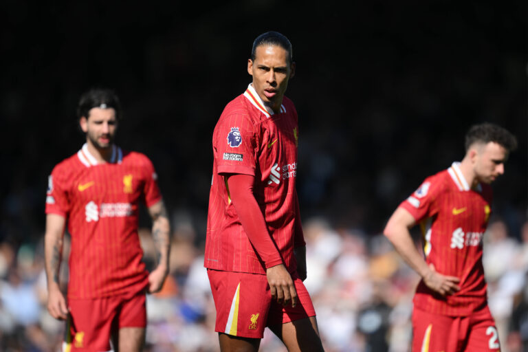 Football - 2024 / 2025 Premier League - Fulham vs Liverpool - Craven Cottage - Sunday 6th April 2025. Liverpool s Virgil van Dijk. COLORSPORT / Ashley Western PUBLICATIONxNOTxINxUK
2025.04.06 Londyn
pilka nozna , liga angielska
Fulham - FC Liverpool 
Foto IMAGO/PressFocus

!!! POLAND ONLY !!!