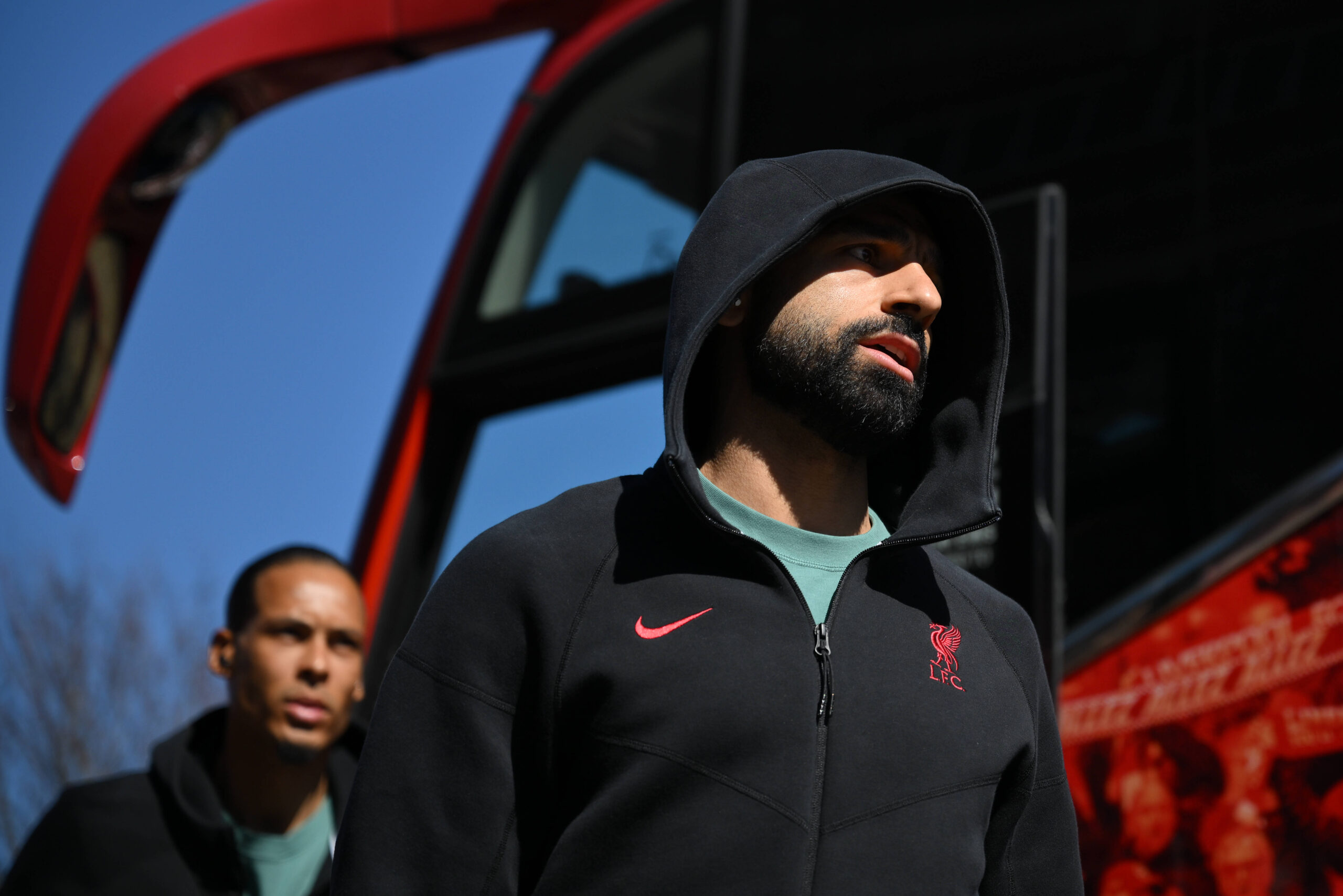 Football - 2024 / 2025 Premier League - Fulham vs Liverpool - Craven Cottage - Sunday 6th April 2025. Liverpool s Mohamed Salah arrives at Craven Cottage. COLORSPORT / Ashley Western PUBLICATIONxNOTxINxUK
2025.04.06 Londyn
pilka nozna , liga angielska
Fulham - FC Liverpool 
Foto IMAGO/PressFocus

!!! POLAND ONLY !!!