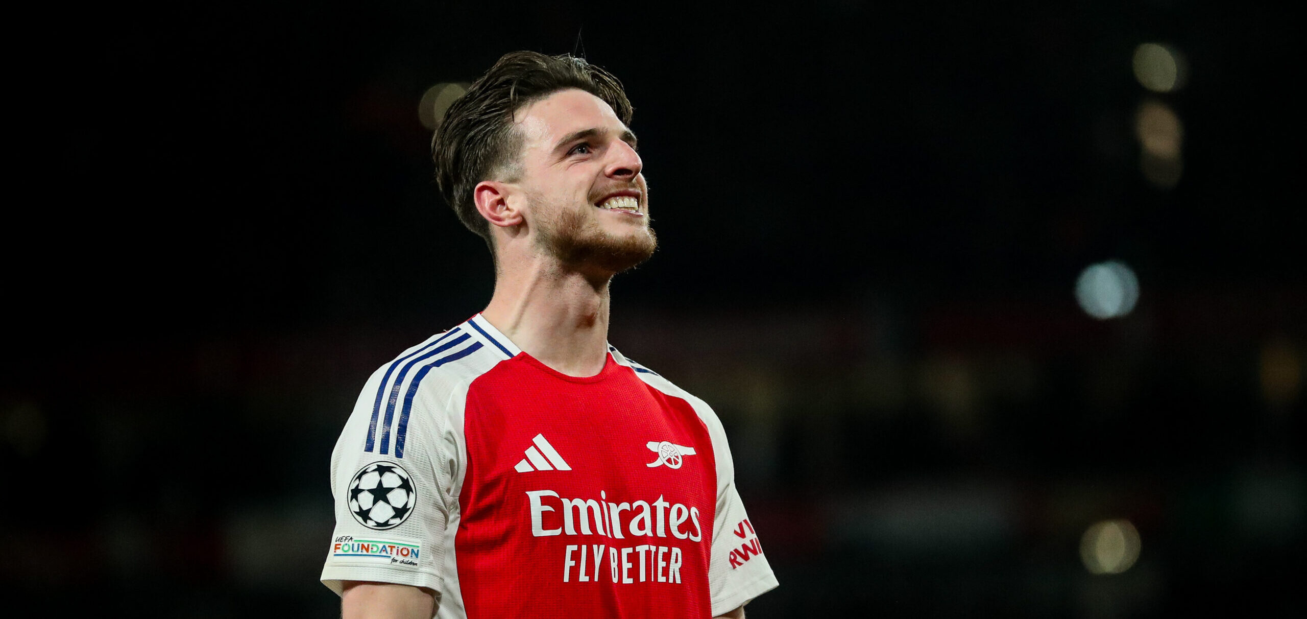 Declan Rice of Arsenal celebrates his goal to make it 1-0 during the UEFA Champions League Quarter-finals match Arsenal vs Real Madrid at Emirates Stadium, London, United Kingdom, 8th April 2025
(Photo by Izzy Poles/News Images) in London, United Kingdom on 4/8/2025. (Photo by Izzy Poles/News Images/Sipa USA)
2025.04.08 Londyn
pilka nozna liga mistrzow
Arsenal Londyn - Real Madryt
Foto News Images/SIPA USA/PressFocus
!!! POLAND ONLY !!!