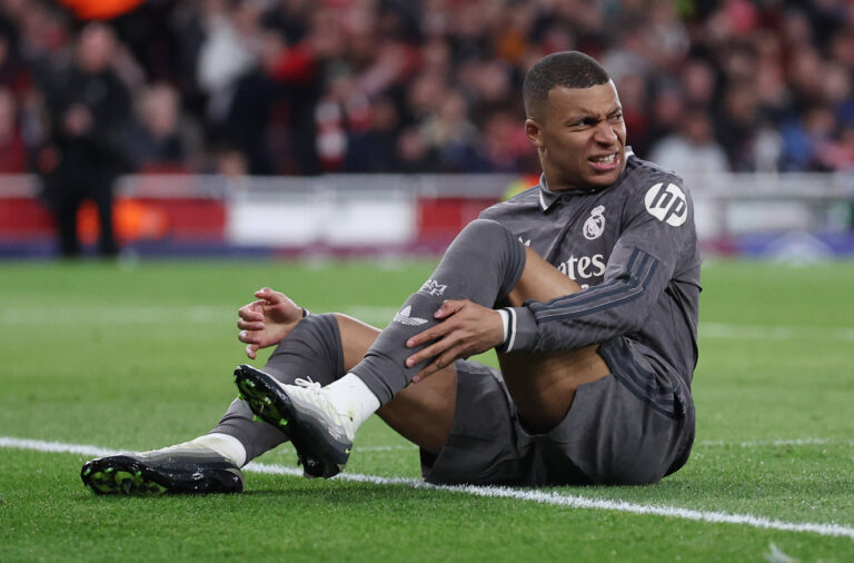 London, England, 8th April 2025. Kylian Mbappe of Real Madrid dejected during the Arsenal vs Real Madrid UEFA Champions League match at the Emirates Stadium, London. Picture credit should read: David Klein / Sportimage EDITORIAL USE ONLY. No use with unauthorised audio, video, data, fixture lists, club/league logos or live services. Online in-match use limited to 120 images, no video emulation. No use in betting, games or single club/league/player publications. SPI_054_DK_Arsenal_Real_Madrid SPI-3819-0056
2025.04.08 Londyn
pilka nozna , liga mistrzow
Arsenal Londyn - Real Madryt
Foto IMAGO/PressFocus

!!! POLAND ONLY !!!