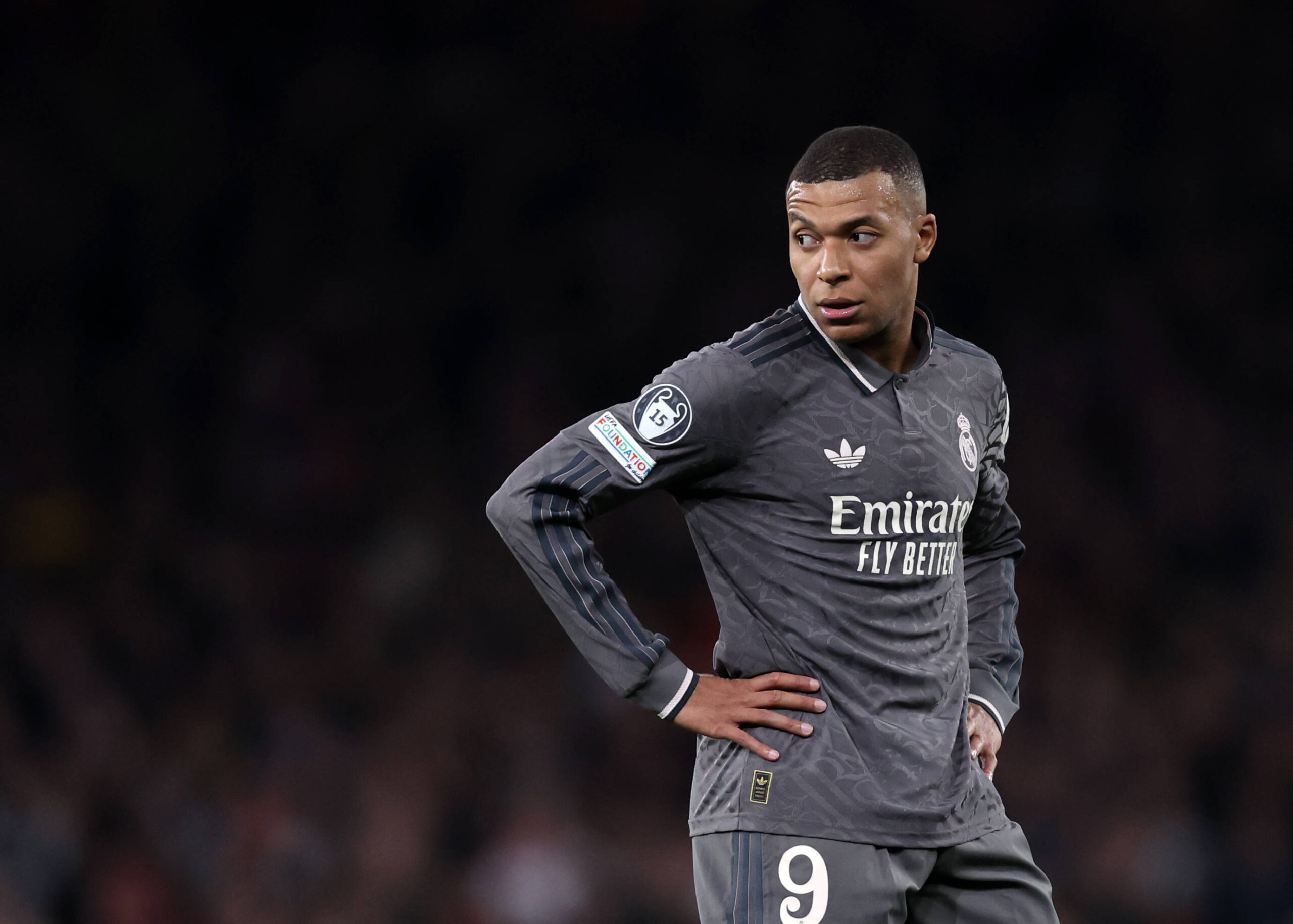 London, England, 8th April 2025. Kylian Mbappe of Real Madrid during the Arsenal vs Real Madrid UEFA Champions League match at the Emirates Stadium, London. Picture credit should read: David Klein / Sportimage EDITORIAL USE ONLY. No use with unauthorised audio, video, data, fixture lists, club/league logos or live services. Online in-match use limited to 120 images, no video emulation. No use in betting, games or single club/league/player publications. SPI_151_DK_Arsenal_Real_Madrid SPI-3819-0160
2025.04.09 Londyn
pilka nozna , Liga Mistrzow
Arsenal Londyn - Real Madryt
Foto IMAGO/PressFocus

!!! POLAND ONLY !!!