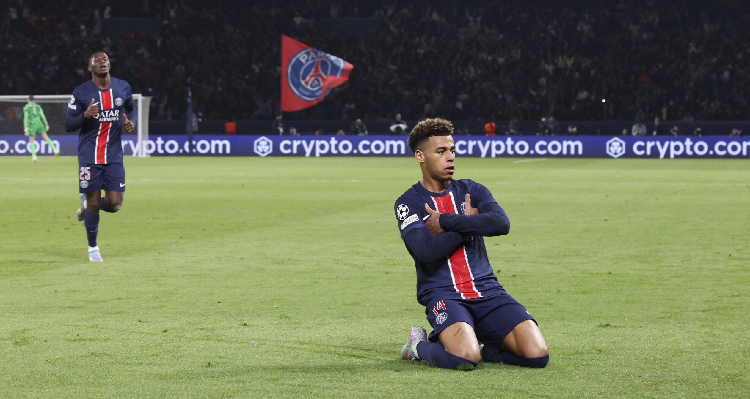 Joie sur le but de Desire Doue (PSG) - Photo : Michtof / Michtof / PsnewZ / SIPA /00307294_0009//Credit:PSNEWZ/SIPA/2504092216
2025.04.09 Paryz
pilka nozna liga mistrzow
PSG - Aston Villa
Foto PSNEWZ/SIPA/PressFocus
!!! POLAND ONLY !!!