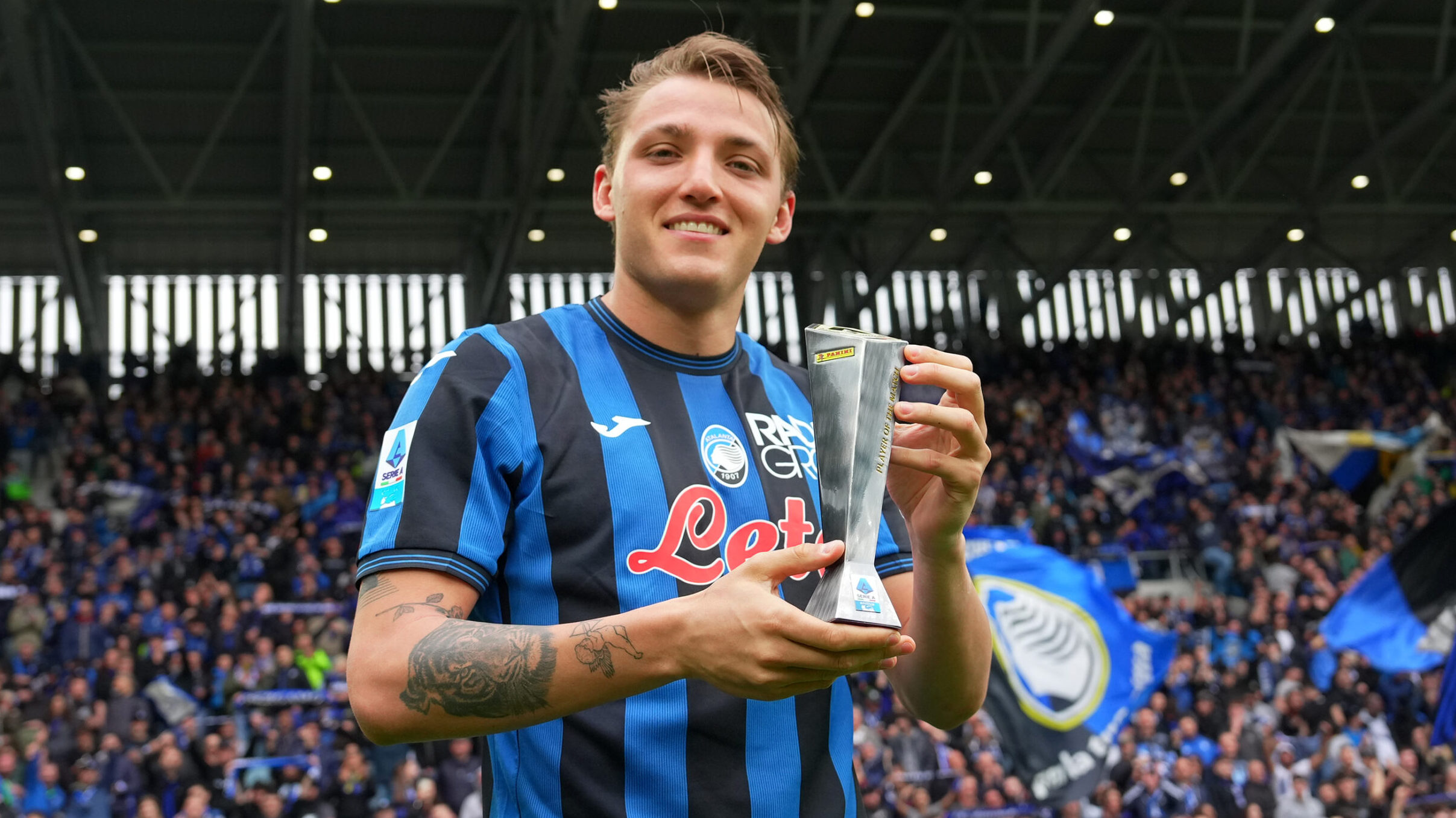 Atalanta&#039;s Mateo Retegui Panini Players of the match during the Serie A soccer match between Atalanta and Bologna at Gewiss Stadium in Bergamo , North Italy -  Sunday, April 13 , 2025 . Sport - Soccer (Photo by Spada/LaPresse) (Photo by Spada/LaPresse/Sipa USA)
2025.04.13 Bergamo
pilka nozna liga wloska
Atalanta Bergamo - Bologna FC
Foto LaPresse/SIPA USA/PressFocus

!!! POLAND ONLY !!!