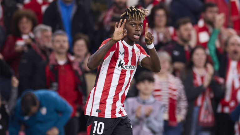 Athletic Club v Rayo Vallecano - LaLiga EA Sports Nico Williams of Athletic Club celebrates after scoring goal during the LaLiga EA Sports match between Athletic Club and Rayo Vallecano at San Mames on April 13, 2025, in Bilbao, Spain. Bilbao San Mames Basque Country Spain RL_ATHvRAYV_000111 Copyright: xRicardoxLarreinax
2025.04.13 Bilbao
pilka nozna , liga hiszpanska
Athletic Bilbao - Rayo Vallecano
Foto IMAGO/PressFocus

!!! POLAND ONLY !!!