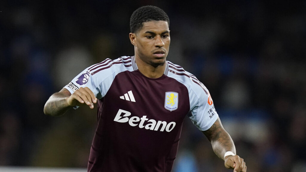 Manchester, England, 22nd April 2025. Marcus Rashford of Aston Villa during the Manchester City vs Aston Villa Premier League match at the Etihad Stadium, Manchester. Picture credit should read: Andrew Yates / Sportimage EDITORIAL USE ONLY. No use with unauthorised audio, video, data, fixture lists, club/league logos or live services. Online in-match use limited to 120 images, no video emulation. No use in betting, games or single club/league/player publications. SPI_066_AY_Man_City_Aston_Villa SPI-3875-0063
2025.04.22 Manchester
pilka nozna , liga angielska
Manchester City - Aston Villa
Foto IMAGO/PressFocus

!!! POLAND ONLY !!!