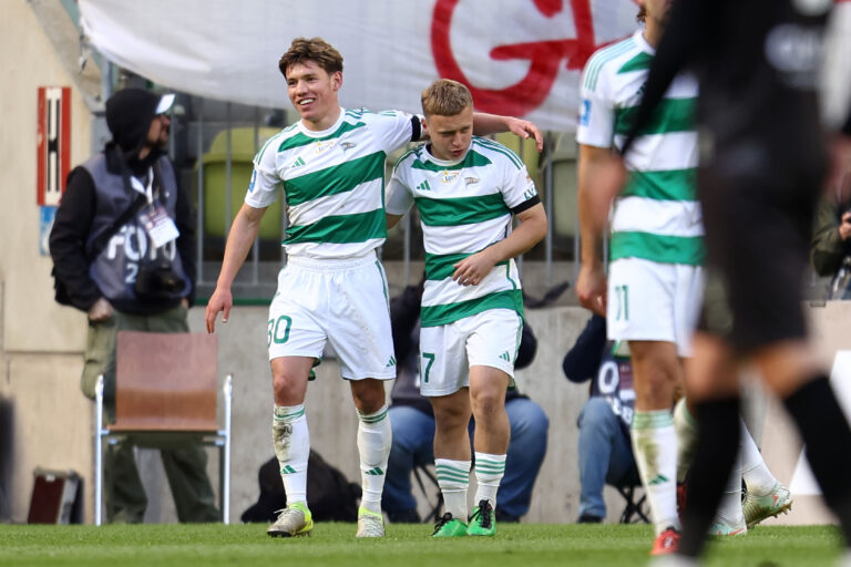 2025.04.26 Gdansk Pilka nozna PKO BP Ekstraklasa sezon 2024/2025 Lechia Gdansk - Piast Gliwice N/z Maksym Chlan Khlan Anton Tsarenko Carenko gol bramka radosc Foto Piotr Matusewicz / PressFocus

2025.04.26 Gdansk
Football Polish PKO BP Ekstraklasa season 2024/2025 
Lechia Gdansk - Piast Gliwice 
Maksym Chlan Khlan Anton Tsarenko Carenko gol bramka radosc 
Credit: Piotr Matusewicz / PressFocus