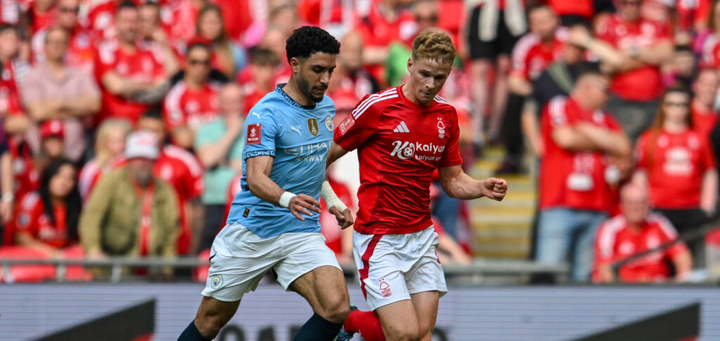 Omar Marmoush of Manchester City during the Emirates FA Cup Semi-final match at Wembley Stadium, London
Picture by Karl Vallantine/Focus Images Ltd 07712 695755
27/04/2025
2025.04.27 Londyn
Pilka nozna puchar anglii
Nottingham Forest - Manchester City
Foto Karl Vallantine/Focus Images/MB Media/PressFocus

!!! POLAND ONLY !!!
