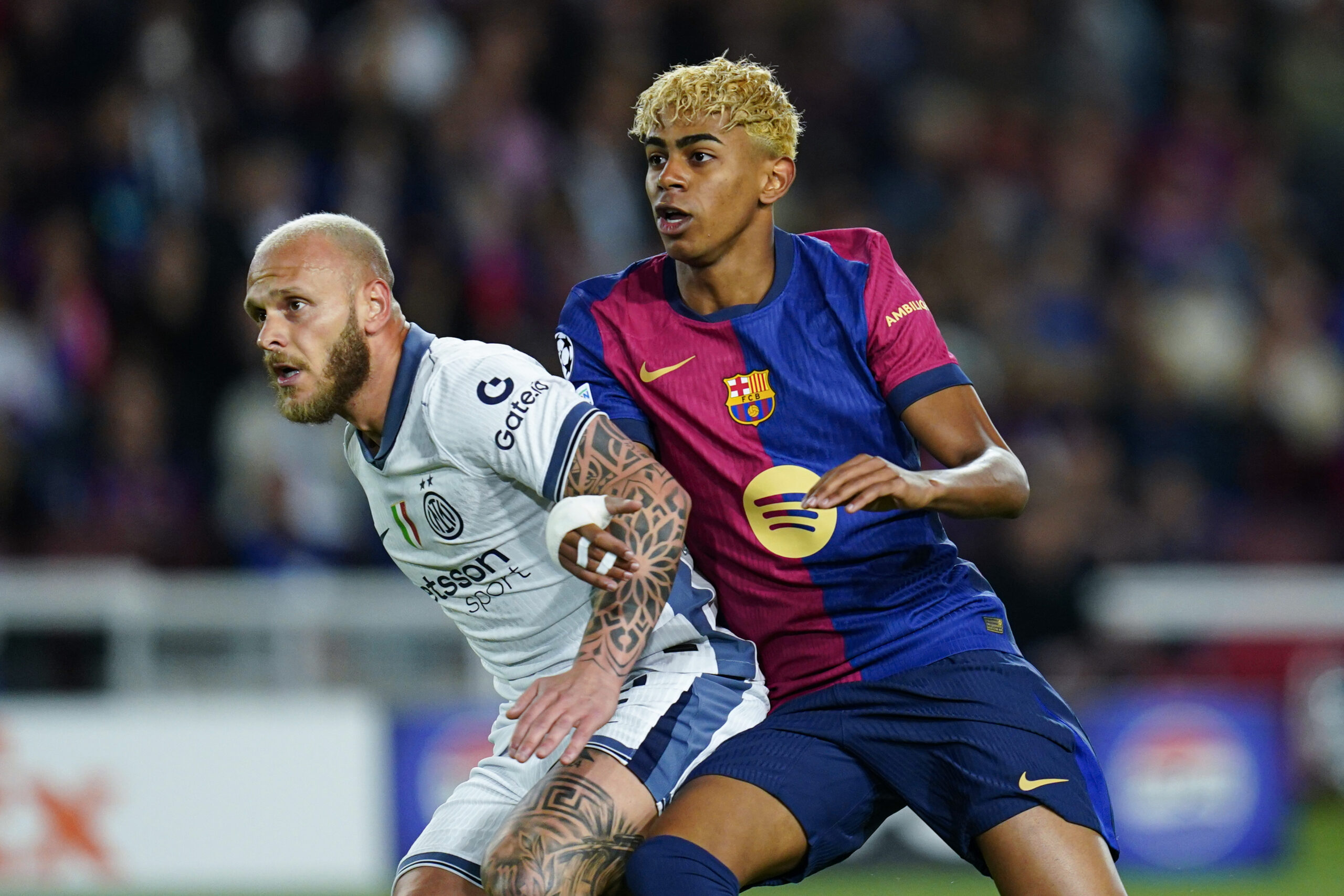 Lamine Yamal of FC Barcelona during the UEFA Champions League match, Semi-Finals, firs leg, between FC Barcelona and Inter de Milan played at Lluis Companys Stadium on April 30 2025 in Barcelona Spain. (Photo by Sergio Ruiz / Imago)  (Photo by pressinphoto/Sipa USA)
2025.04.30 Barcelona
pilka nozna liga mistrzow
FC Barcelona - Inter Mediolan
Foto PRESSINPHOTO/SIPA USA/PressFocus

!!! POLAND ONLY !!!