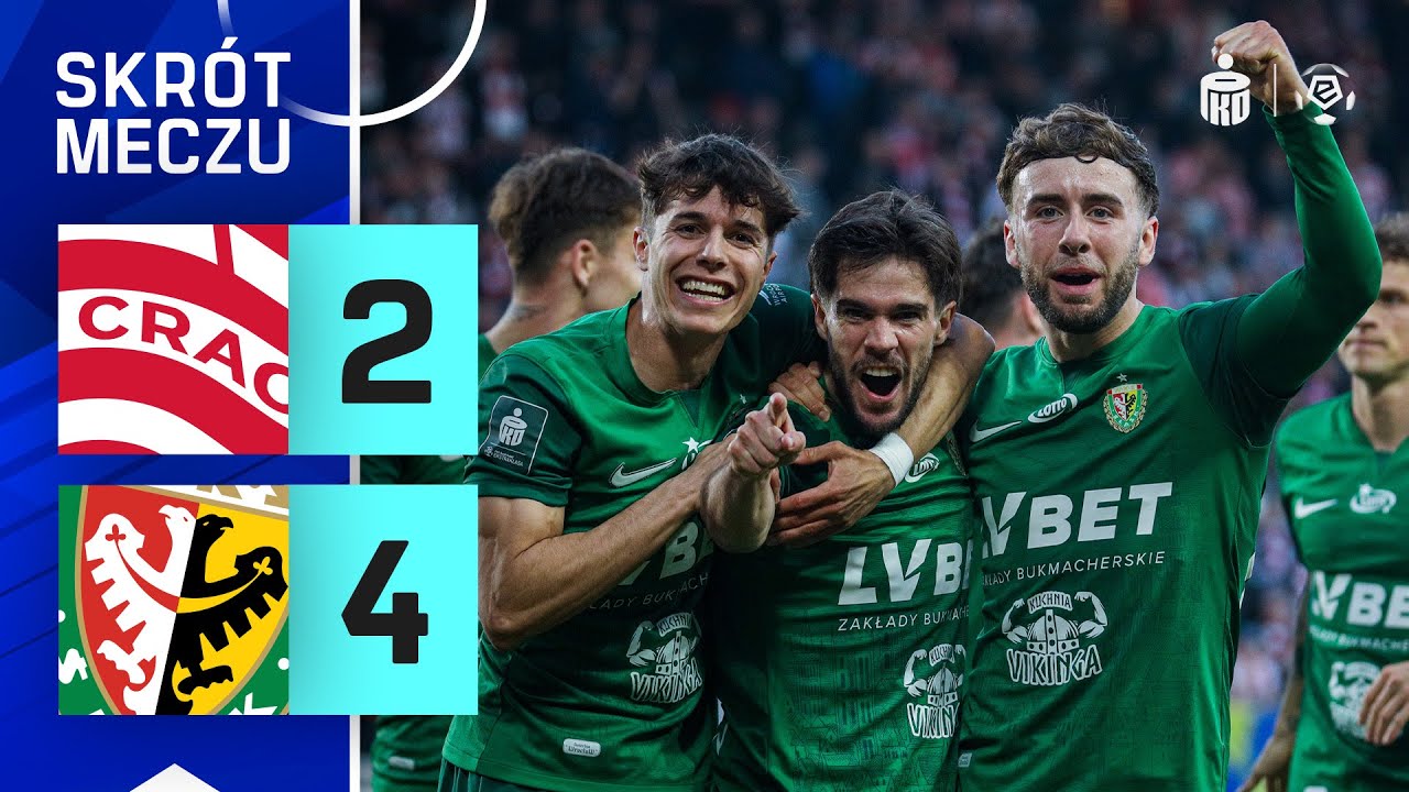 SKRÓT MECZU: Cracovia 2:4 Śląsk Wrocław