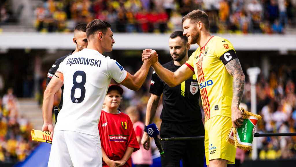 2024.09.15 Kielce
Pilka nozna PKO Ekstraklasa 2024/2025
Korona Kielce - Zaglebie Lubin
N/z Milosz Trojak Damian Dabrowski
Foto Marta Badowska / PressFocus

2024.09.15 Kielce
Football Polish PKO Ekstraklasa Season 2024/2025
Milosz Trojak Damian Dabrowski
Credit: Marta Badowska / PressFocus