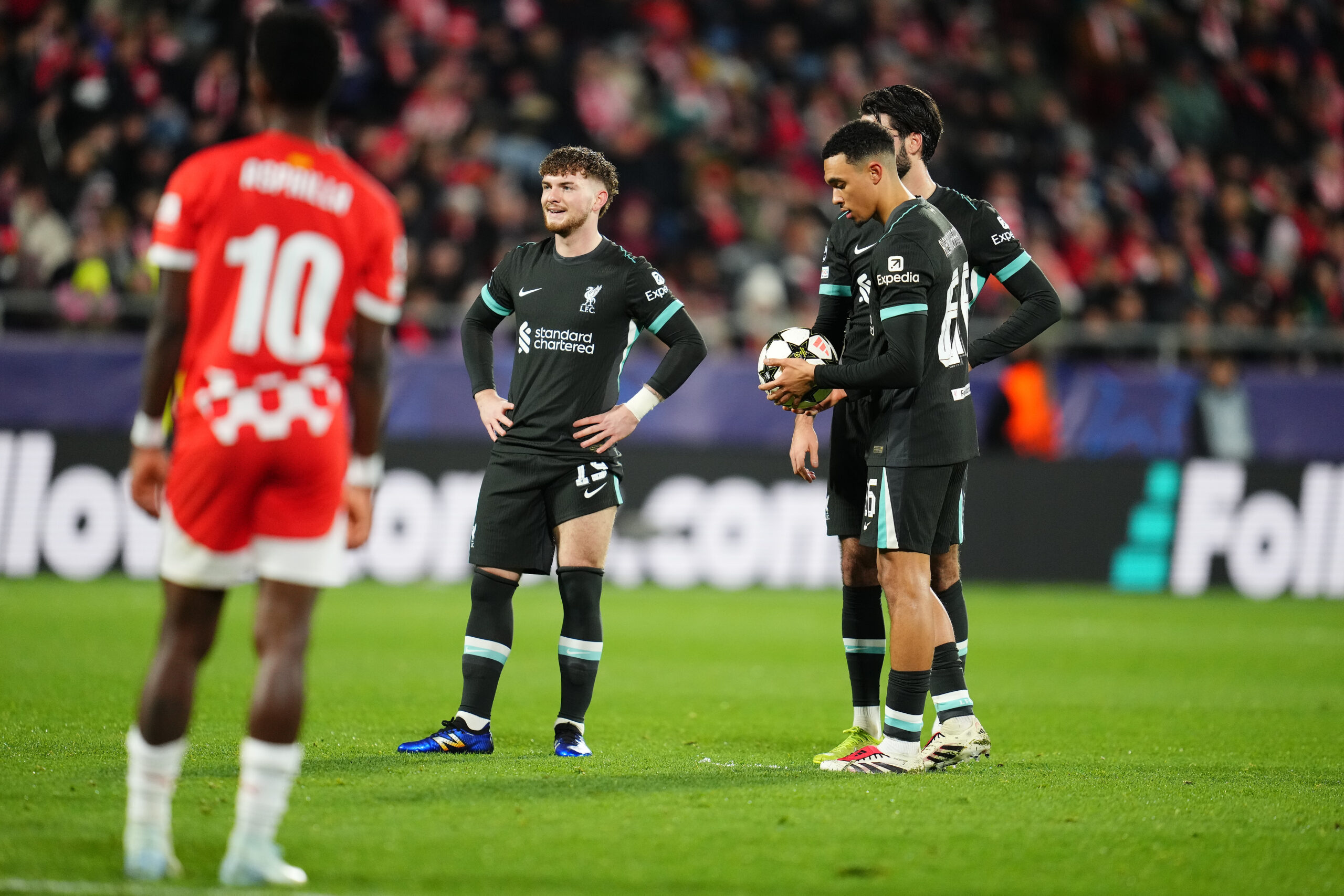 Harvey Elliott, Dominik Szoboszlai and Trent Alexander-Arnold of Liverpool FC during the UEFA Champions League match, date 6, between Girona FC and Liverpool FC played at Montilivi Stadium on December 10 2024 in Barcelona Spain. (Photo by Bagu Blanco / PRESSINPHOTO)


2024.12.11 Barcelona
pilka nozna liga mistrzow
Girona FC - Liverpool FC
Foto pressinphoto/SIPA USA/PressFocus

!!! POLAND ONLY !!!