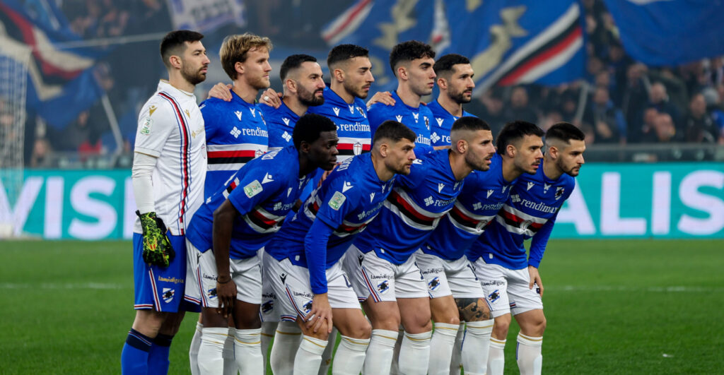 Serie B, Day 20, Genova, Stadio Ferraris, Sampdoria - Pisa, in the photo: team Sampdoria  during  UC Sampdoria vs AC Pisa, Italian soccer Serie B match in Genoa, Italy, December 29 2024 (Photo by Gabriele Siri/IPA Sport / ipa-agency.net/IPA/Sipa USA)
2024.12.29 Genoa
pilka nozna liga wloska
UC Sampdoria - AC Pisa
Foto IPA/SIPA USA/PressFocus

!!! POLAND ONLY !!!
