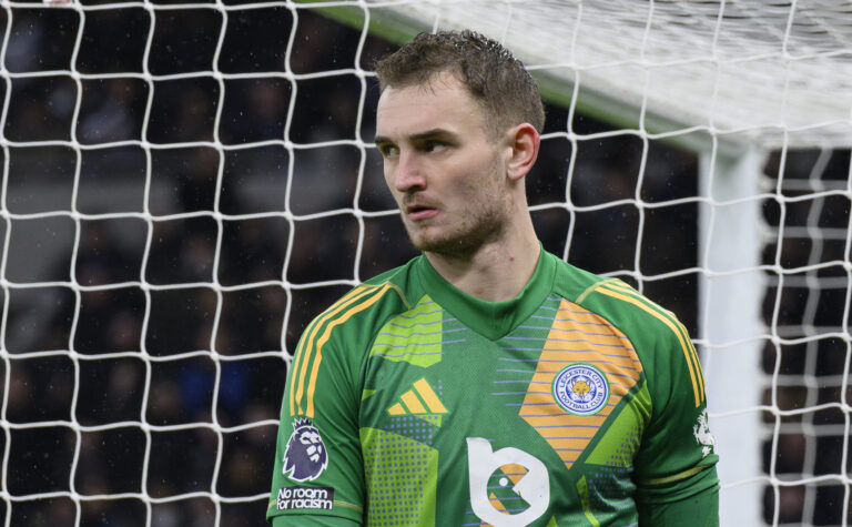 London, England - 2025 January 26th: Leicester City&#039;s Jakub Stolarczyk during the Premier League 2024/25 League match between Tottenham Hotspur FC and Leicester City FC at Tottenham Hotspur Stadium on January 26th, 2025 in London, England. (Photo by David Horton/SPP)   (David Horton/SPP) (Photo by David Horton/SPP/Sipa USA)
2025.01.26 Londyn
pilka nozna Liga angielska
Tottenham Hotspur - Leicester City
Foto David Horton/SPP/SIPA USA/PressFocus

!!! POLAND ONLY !!!