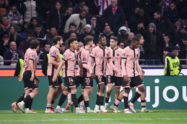 14 Desire DOUE (psg) - 10 Ousmane DEMBELE (psg) - 02 Achraf HAKIMI (psg) - 25 Nuno MENDES (psg) - 29 Bradley BARCOLA (psg) during the Ligue 1 McDonald's match between Lyon and Paris at Groupama Stadium on February 23, 2025 in Lyon, France. (Photo by Philippe Lecoeur/FEP/Icon Sport/Sipa USA)
2025.02.23 Lyon
pilka nozna liga francuska
Olympique Lyon - Paris Saint-Germain
Foto Philippe Lecoeur/FEP/Icon Sport/SIPA USA/PressFocus
!!! POLAND ONLY !!!