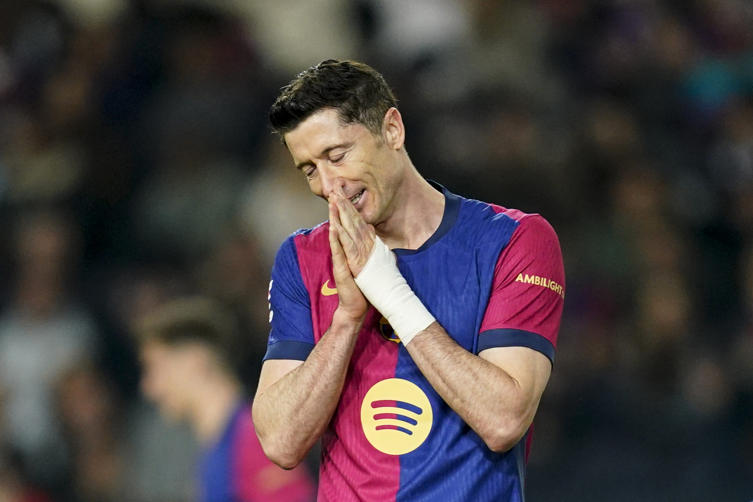 Robert Lewandowski of FC Barcelona during the La Liga EA Sports match between FC Barcelona and Real Betis played at Lluis Companys Stadium on 05 April 2025 in Barcelona, Spain. (Photo by Sergio Ruiz / Imago)  (Photo by pressinphoto/Sipa USA)
2025.04.05 Barcelona
pilka nozna liga hiszpanska
FC Barcelona-Real Betis Sewilla
Foto pressinphoto/SIPA USA/PressFocus

!!! POLAND ONLY !!!