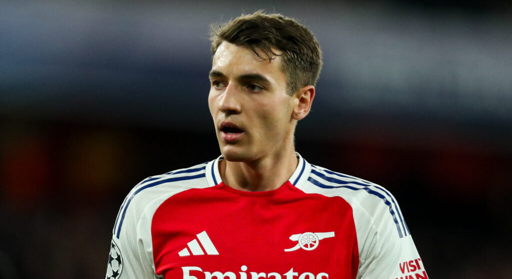 Jakub Kiwior of Arsenal looks on during the UEFA Champions League Quarter-finals match Arsenal vs Real Madrid at Emirates Stadium, London, United Kingdom, 8th April 2025

(Photo by Izzy Poles/News Images) in London, United Kingdom on 4/8/2025. (Photo by Izzy Poles/News Images/Sipa USA)
2025.04.08 Londyn
pilka nozna liga Mistrzow
Arsenal Londyn  - Real Madryt
Foto News Media/SIPA USA/PressFocus

!!! POLAND ONLY !!!