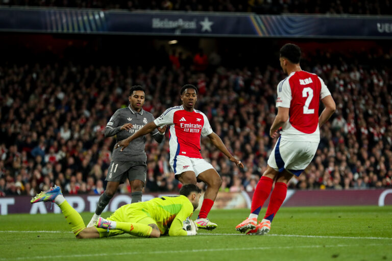 David Raya of Arsenal makes a save during the UEFA Champions League Quarter-finals match Arsenal vs Real Madrid at Emirates Stadium, London, United Kingdom, 8th April 2025
(Photo by Izzy Poles/News Images) in London, United Kingdom on 4/8/2025. (Photo by Izzy Poles/News Images/Sipa USA)
2025.04.08 Londyn
pilka nozna liga
Arsenal Londyn - Real Madryt
Foto News Images/SIPA USA/PressFocus
!!! POLAND ONLY !!!
