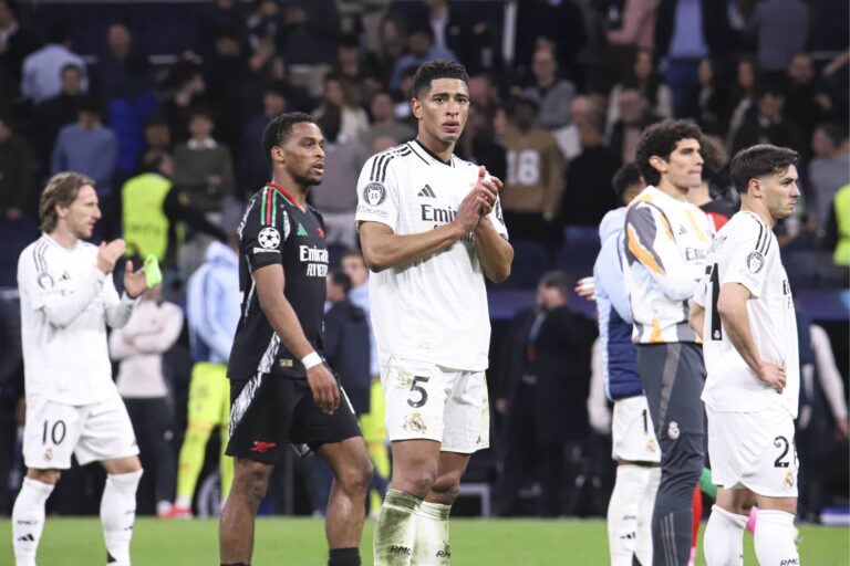 UEFA Champions League soccer match Real Madrid vs Arsenal at Santiago Bernabeu stadium in Madrid. Spain 16 April 2025 Bellingham after the match 900/Cordon Press PUBLICATIONxNOTxINxFRAxESP 900/CordonxPress LOF - Real Madrid vs Arsenal
2025.04.16 Madryt
pilka nozna , Liga Mistrzow
Real Madryt - Arsenal Londyn
Foto IMAGO/PressFocus
!!! POLAND ONLY !!!