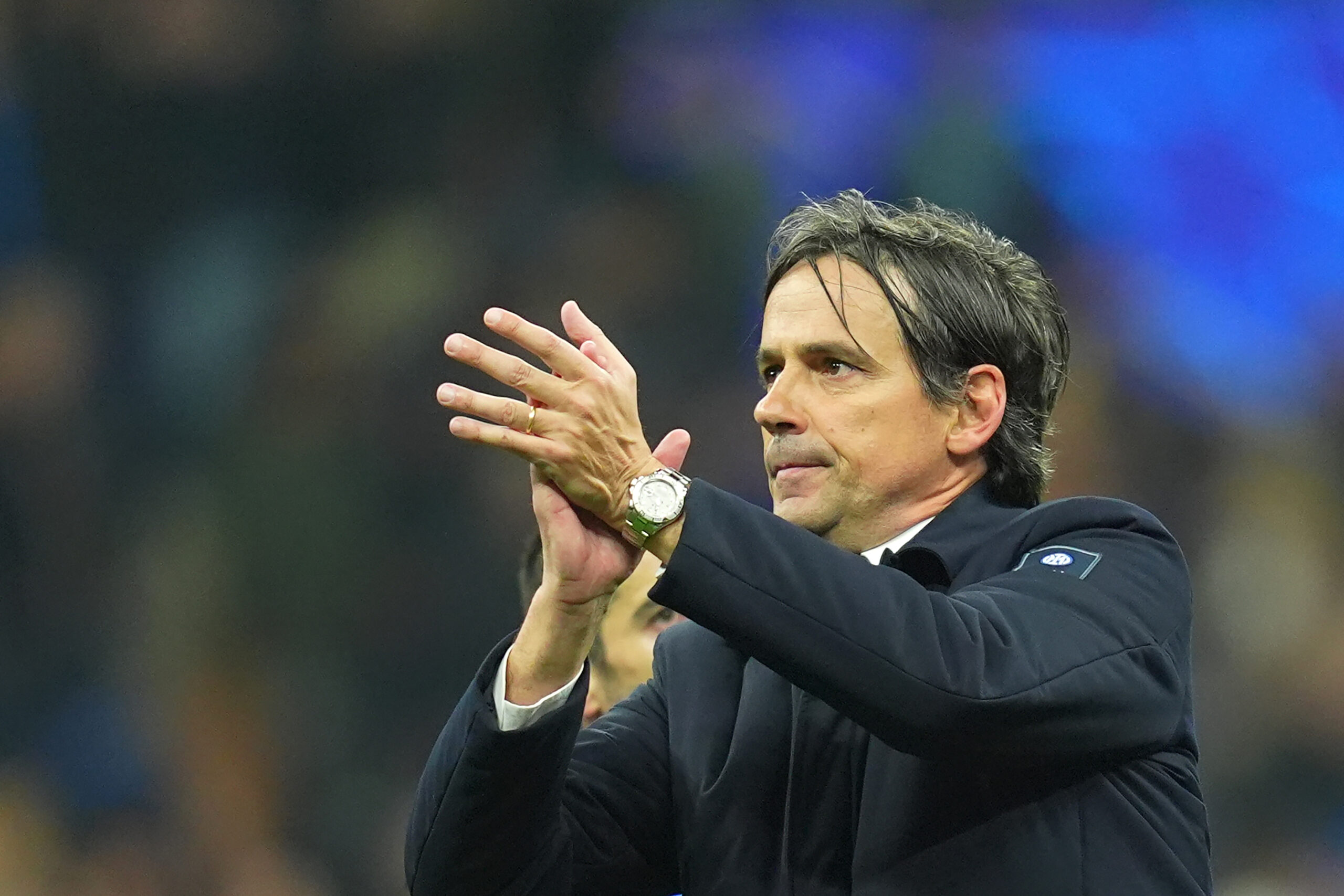 Inter Milan’s head coach Simone Inzaghi during the Uefa Champions League soccer match between Inter and Bayern Munich at San Siro Stadium in Milan , North Italy -  , Wednesday April 16, 2025 . Sport - Soccer (Photo by Spada/LaPresse) (Photo by Spada/LaPresse/Sipa USA)
2025.04.18 Mediolan
pilka nozna liga mistrzow
Inter Mediolan - Bayern Monachium 
Foto LaPresse/SIPA USA/PressFocus

!!! POLAND ONLY !!!