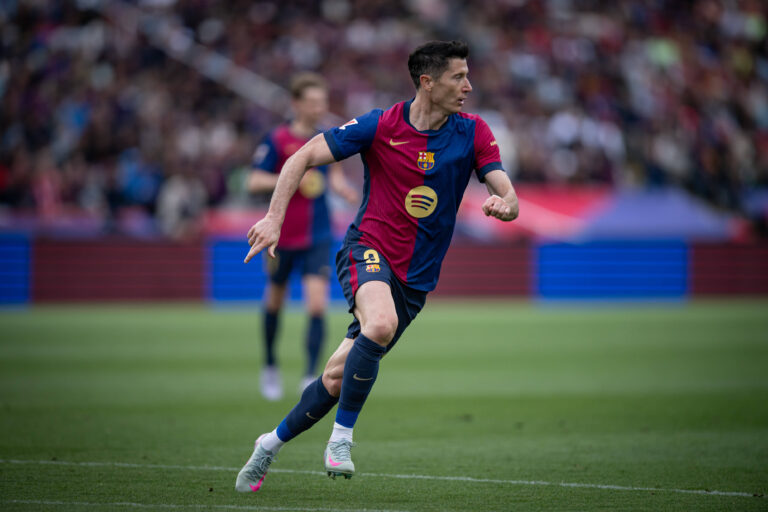 Robert Lewandowski FC Barcelona, Barca seen during a La Liga EA Sports match between FC Barcelona and RC Celta at Estadi Olimpic Lluis Companys in Barcelona, Barcelona, Spain, on April 19 2025. Photo by Felipe Mondino *** Robert Lewandowski FC Barcelona seen during a La Liga EA Sports match between FC Barcelona and RC Celta at Estadi Olimpic Lluis Companys in Barcelona, Barcelona, Spain, on April 19 2025 Photo by Felipe Mondino Copyright: xFELIPExMONDINOx
2025.04.19 Barcelona
pilka nozna , liga hiszpanska
FC Barcelona - Celta Vigo
Foto IMAGO/PressFocus
!!! POLAND ONLY !!!