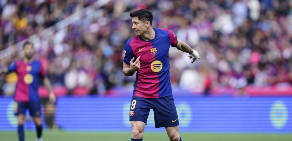 Barcelona, Spain, Season 2024/2025, La Liga EA Sports, Matchday 32, FC Barcelona v RC Celta, LLuis Companys Stadium, 19 April 2025Robert Lewandowski of FC Barcelona during the La Liga EA Sports match between FC Barcelona and RC Celta played at Lluis Companys Stadium on 19 April 2025 in Barcelona, Spain. (Photo by Sergio Ruiz / Imago)  (Photo by pressinphoto/Sipa USA)
2025.04.19 Barcelona
pilka nozna liga hiszpanska
FC Barcelona - Celta Vigo
Foto pressinphoto/SIPA USA/PressFocus

!!! POLAND ONLY !!!