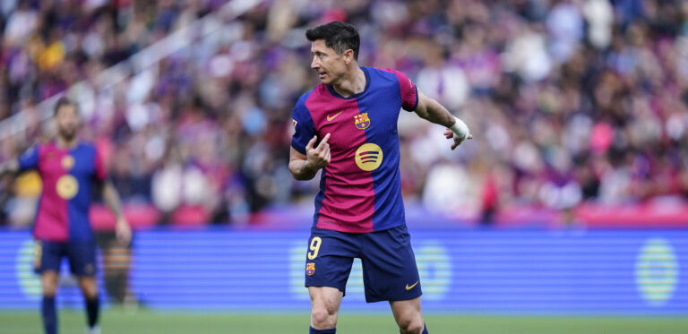 Barcelona, Spain, Season 2024/2025, La Liga EA Sports, Matchday 32, FC Barcelona v RC Celta, LLuis Companys Stadium, 19 April 2025Robert Lewandowski of FC Barcelona during the La Liga EA Sports match between FC Barcelona and RC Celta played at Lluis Companys Stadium on 19 April 2025 in Barcelona, Spain. (Photo by Sergio Ruiz / Imago)  (Photo by pressinphoto/Sipa USA)
2025.04.19 Barcelona
pilka nozna liga hiszpanska
FC Barcelona - Celta Vigo
Foto pressinphoto/SIPA USA/PressFocus

!!! POLAND ONLY !!!