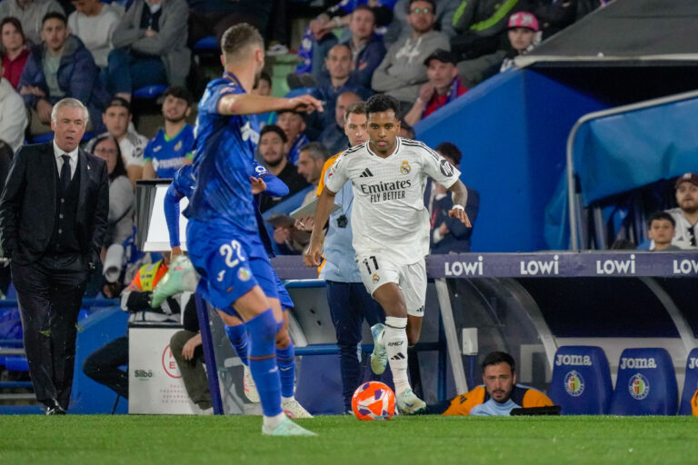 Getafe, Madrid, Spain, April 23rd 2025 Rodrygo Goes (N11) with the ball in action during La Liga match between Getafe CF and Real Madrid at the Estadio El Coliseum in Getafe, Madrid, Spain  (Andres Lopez Sheridan  / SPP) (Photo by Andres Lopez Sheridan  / SPP/Sipa USA)
2025.04.23 Madryt
pilka nozna liga hiszpanska
Getafe CF - Real Madryt 
Foto SPP/SIPA USA/PressFocus

!!! POLAND ONLY !!!