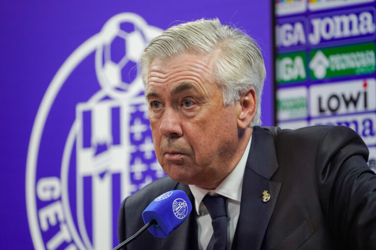 Getafe, Madrid, Spain, April 23rd 2025 Real Madrid’s, head coach, Carlo Ancelotti, during the press conference after La Liga match between Getafe CF and Real Madrid at the Estadio El Coliseum in Getafe, Madrid, Spain  (Andres Lopez Sheridan  / SPP) (Photo by Andres Lopez Sheridan  / SPP/Sipa USA)
2025.04.23 Madryt
pilka nozna liga hiszpanska
Getafe CF - Real Madryt 
Foto SPP/SIPA USA/PressFocus

!!! POLAND ONLY !!!
