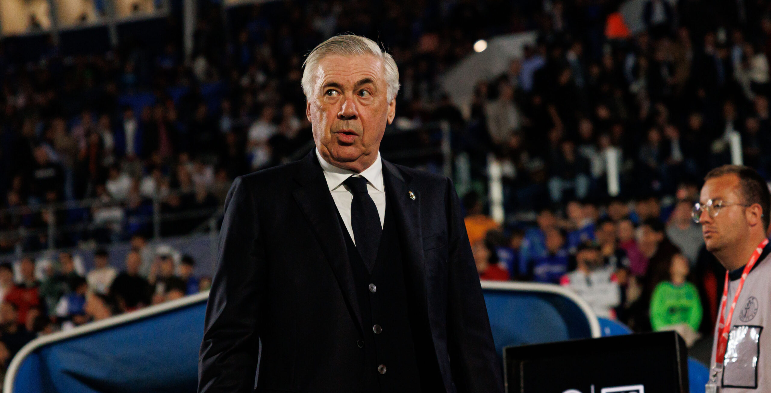 Carlo Ancelotti of Real Madrid CF seen during LaLiga EA SPORTS game between teams of Getafe CF and Real Madrid CF at Estadio Coliseum. Final score Getafe CF 0 : 1 Real Madrid CF (Photo by Maciej Rogowski / SOPA Images/Sipa USA)
2025.04.23 Madryt
pilka nozna liga hiszpanska
Getafe CF - Real Madryt 
Foto SOPA Images/SIPA USA/PressFocus

!!! POLAND ONLY !!!