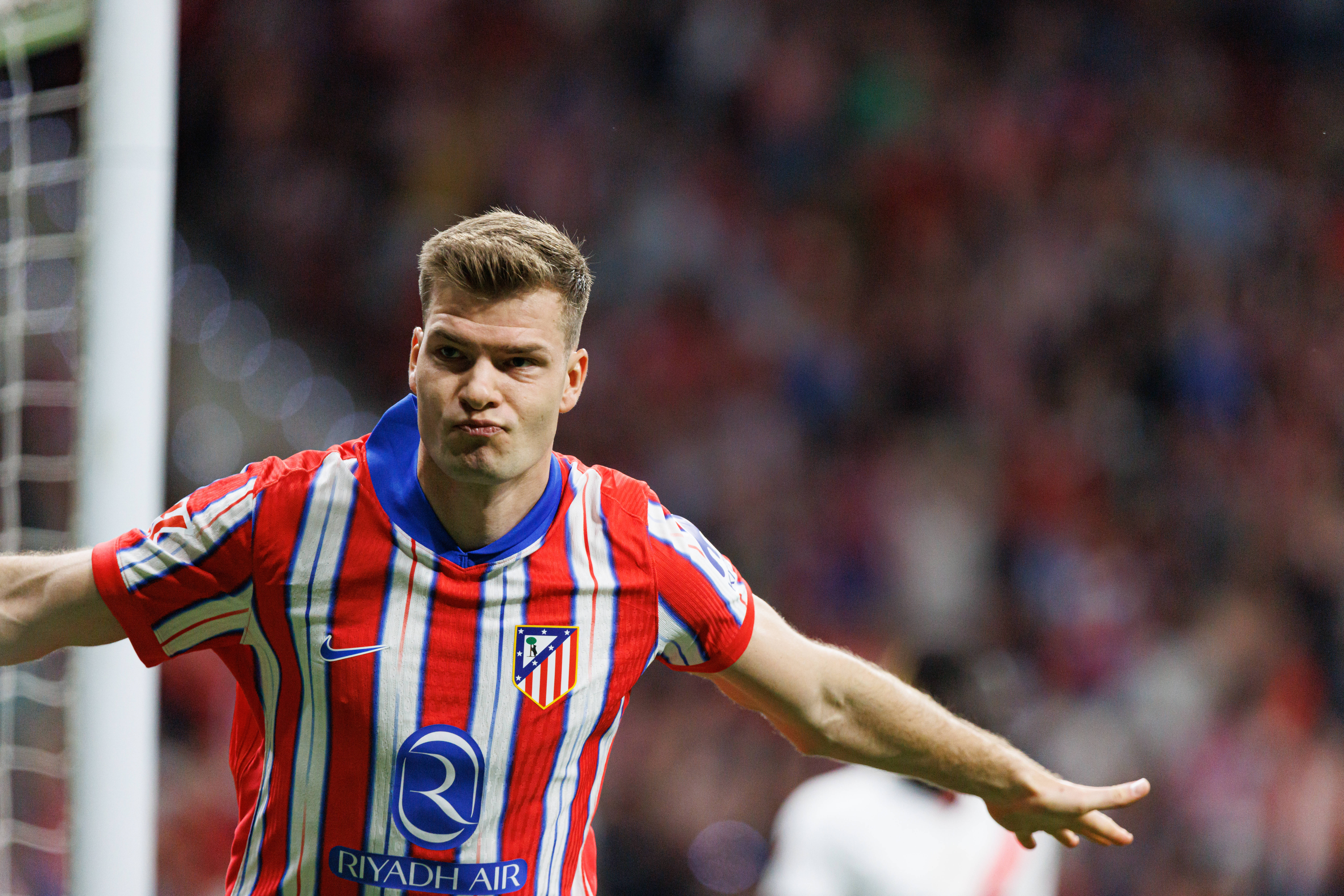 Alexander Sorloth seen celebrating after scoring goal during LaLiga EA SPORTS game between teams of Atletico de Madrid and Rayo Vallecano at Estadio Civitas Metropolitano Maciej Rogowski Madrid Estadio Civitas Metropolitano Spain Copyright: xMaciejxRogowskix atletirayo2425-7
2025.04.24 Madryt
pilka nozna , liga hiszpanska
Atletico Madryt - Rayo Vallecano
Foto IMAGO/PressFocus
!!! POLAND ONLY !!!