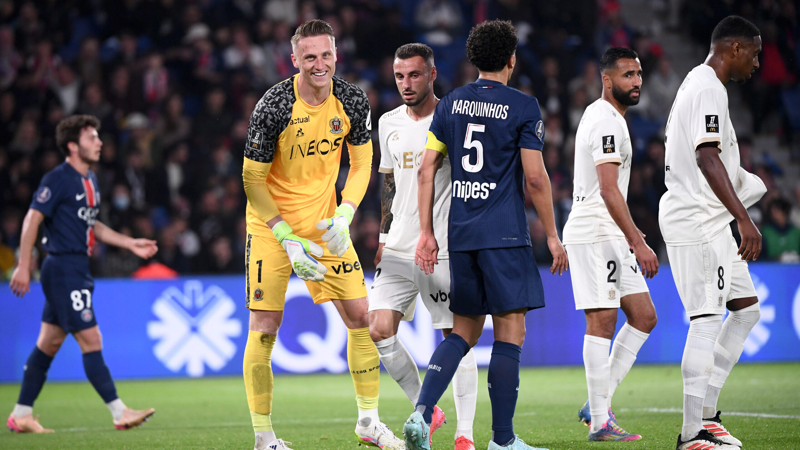 92 Jonathan CLAUSS (ogcn) - 01 Marcin BULKA (ogcn) during the Ligue 1 MCDonald's match between Paris and Nice on April 25, 2025 at Parc des Princes in Paris, France. (Photo by Philippe Lecoeur/FEP/Icon Sport/Sipa USA)
2025.04.25 Paryz
pilka nozna liga francuska
PSG - OGC Nice
Foto Icon Sport/SIPA USA/PressFocus
!!! POLAND ONLY !!!