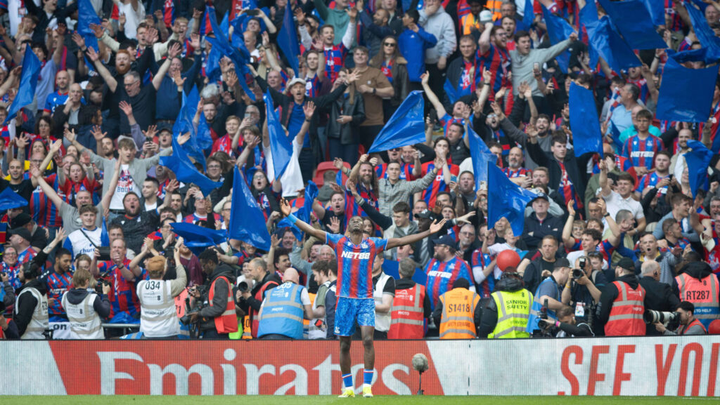 Crystal Palace FC v Aston Villa FC GOAL 3-0 Crystal Palace forward Ismaila Sarr 7 scores and celebrates during the Crystal Palace FC v Aston Villa FC Emirates FA Cup Semi-Final Match at Wembley Stadium, London, United Kingdom on 26 April 2025 Credit: Ian Stephen/Every Second Media Editorial use only. All images are copyright Every Second Media Limited. No images may be reproduced without prior permission. All rights reserved. Premier League and Football League images are subject to licensing agreements with Football DataCo Limited. see https://www.football-dataco.com Copyright: xIMAGO/EveryxSecondxMediax ESM-1445-0186 IanxStephenx/xEveryxSecondxMediax
2025.04.26 Londyn
pilka nozna , Puchar Anglii
Crystal Palace - Aston Villa
Foto IMAGO/PressFocus

!!! POLAND ONLY !!!