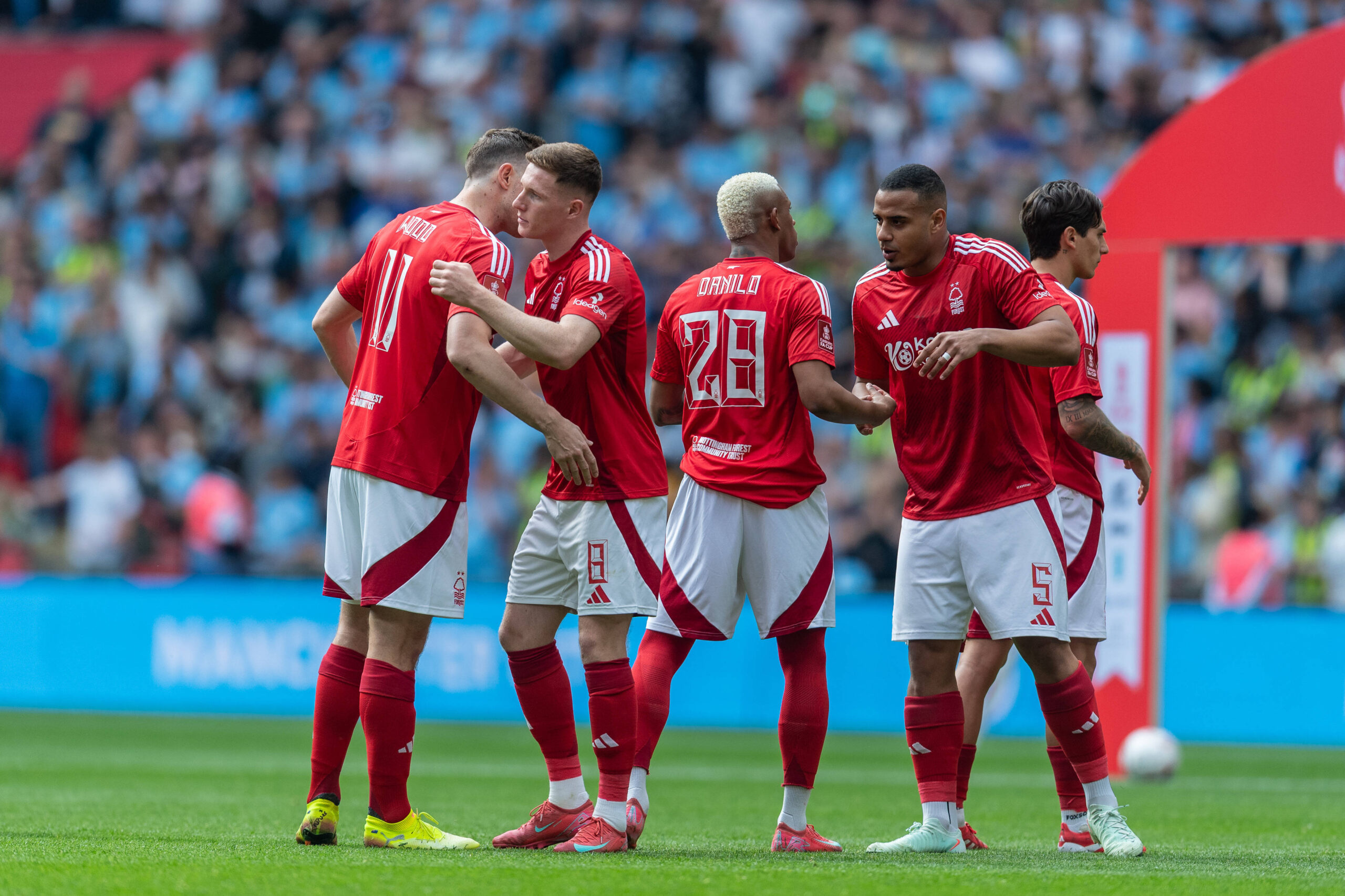 Nottingham Forest players before the FA Cup Semi Final match between Nottingham Forest and Manchester City at Wembley Stadium, London, England on 27 April 2025. Copyright: xGrantxWinterx 43090049
2025.04.27 Londyn
pilka nozna , Puchar Anglii
Nottingham Forest - Manchester City
Foto IMAGO/PressFocus

!!! POLAND ONLY !!!