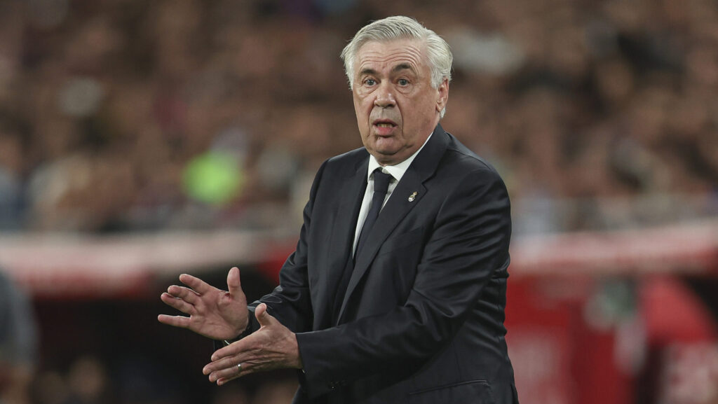 Real Madrid head coach Carlo Ancelotti  during the Copa del Rey match, Final, between FC Barcelona and Real Madrid CF played at La Cartuja Stadium on April 26, 2025 in Sevilla, Spain. (Photo by Antonio Pozo / Pressinphoto)


2025.04.27 Sewilla
pilka nozna puchar krola 
FC Barcelona - Real Madryt 
Foto pressinphoto/SIPA USA/PressFocus

!!! POLAND ONLY !!!