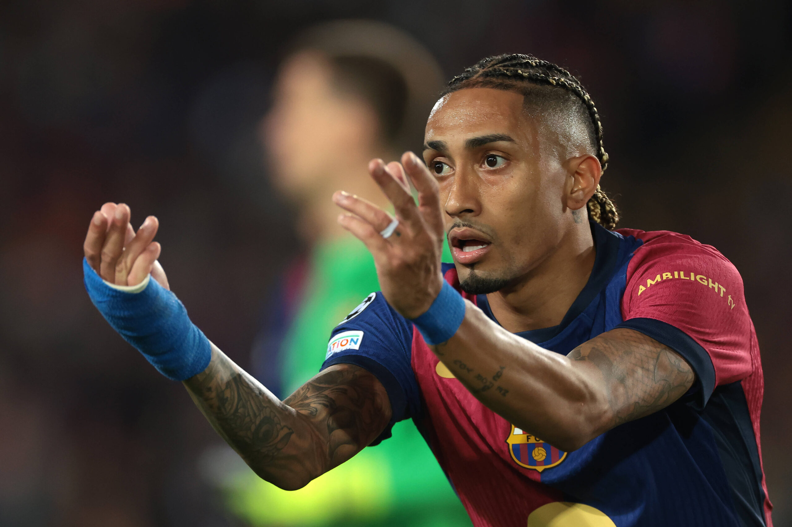Barcelona, Spain, 30th April 2025. Raphinha of FC Barcelona, Barca reacts during the FC Barcelona vs Internazionale UEFA Champions League match at Estadi Olimpic Luis Companys, Barcelona. Picture credit should read: Jonathan Moscrop / Sportimage EDITORIAL USE ONLY. No use with unauthorised audio, video, data, fixture lists, club/league logos or live services. Online in-match use limited to 120 images, no video emulation. No use in betting, games or single club/league/player publications. SPI_122_JM_BARCA_INTER_ SPI-3882-0122
2025.04.30 Barcelona
pilka nozna , liga mistrzow
FC Barcelona - Inter Mediolan
Foto IMAGO/PressFocus

!!! POLAND ONLY !!!