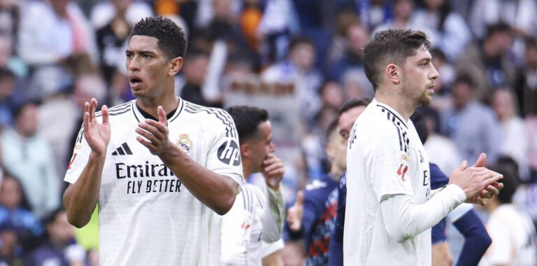 Spanish La Liga EA Sports soccer match Real Madrid vs Celta de Vigo at Santiago Bernabeu Stadium in Madrid, Spain, 04 May 2025 Valverde and Jude Bellingham 900/Cordon Press PUBLICATIONxNOTxINxFRAxESP 900/CordonxPress LOF - Real Madrid vs Celta
2025.05.04 Madryt
pilka nozna , liga hiszpanska
Real Madryt - Celta Vigo
Foto IMAGO/PressFocus

!!! POLAND ONLY !!!