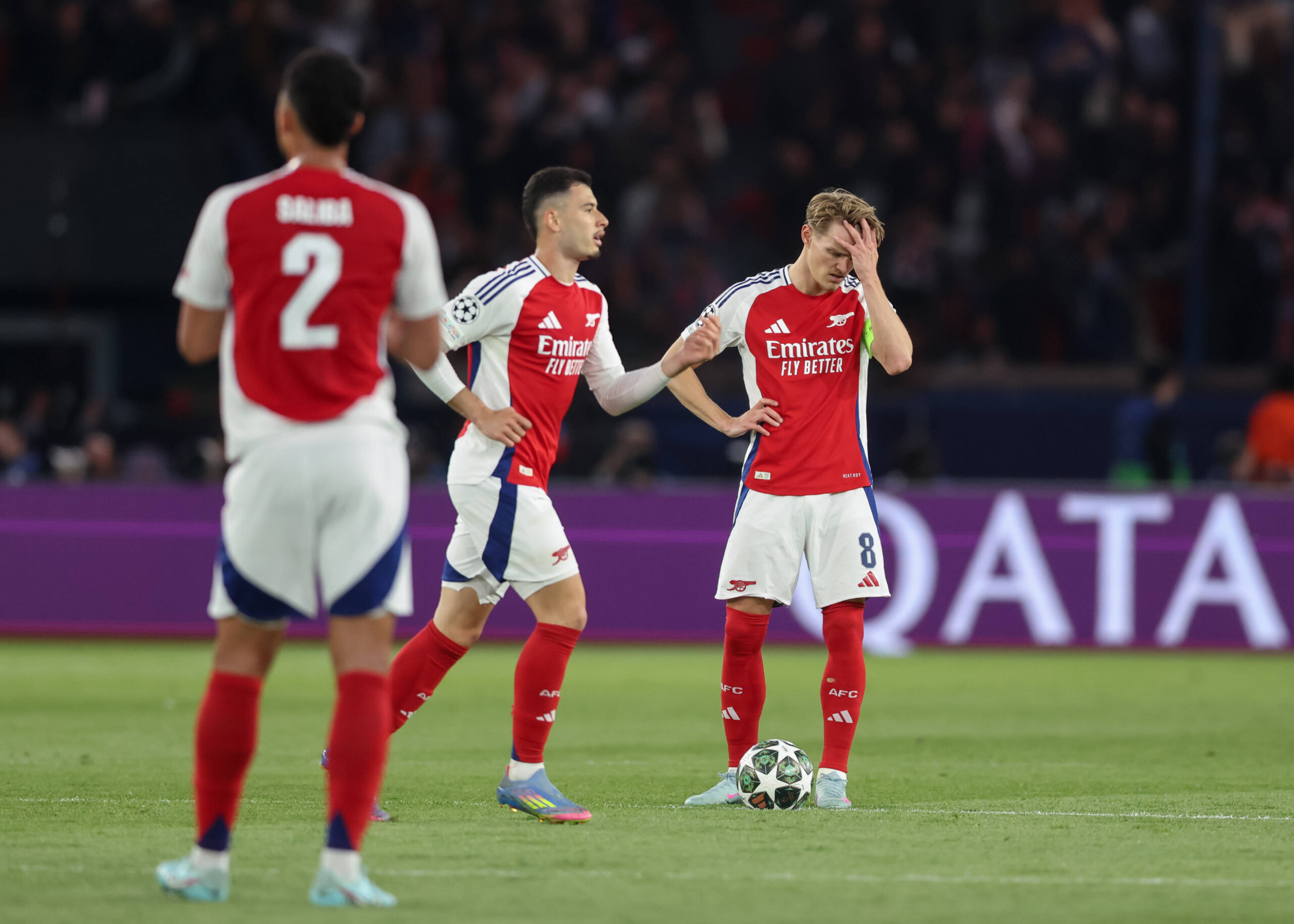 Paris, France, 7th May 2025. Martin Odegaard of Arsenal reacts as his side concede their first goal during the Paris Saint Germain vs Arsenal UEFA Champions League match at Le Parc des Princes, Paris. Picture credit should read: David Klein / Sportimage EDITORIAL USE ONLY. No use with unauthorised audio, video, data, fixture lists, club/league logos or live services. Online in-match use limited to 120 images, no video emulation. No use in betting, games or single club/league/player publications. SPI_033_DK_PARIS_ST_GERMAIN_V_ARSENAL SPI-3913-0032
2025.05.07 Paryz
pilka nozna liga mistrzow
PSG - Arsenal Londyn
Foto IMAGO/PressFocus

!!! POLAND ONLY !!!