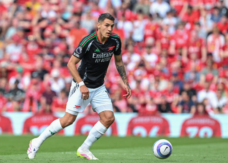 Liverpool, England, 11th May 2025. Jakub Kiwior of Arsenal during the Liverpool vs Arsenal Premier League match at Anfield, Liverpool. Picture credit should read: Cody Froggatt / Sportimage EDITORIAL USE ONLY. No use with unauthorised audio, video, data, fixture lists, club/league logos or live services. Online in-match use limited to 120 images, no video emulation. No use in betting, games or single club/league/player publications. SPI_111_CF_LIVERPOOL_V_ARSENAL SPI-3930-0110
2025.05.11 Liverpool
pilka nozna , liga angielska
FC Liverpool - Arsenal Londyn
Foto IMAGO/PressFocus

!!! POLAND ONLY !!!