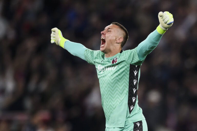 AC Milan v Bologna FC - Serie A Lukasz Skorupski of Bologna FC celebrates during the Coppa Italia final football match between AC Milan and Bologna FC. Rome Italy Copyright: xNicoloxCampox
2025.05.14 Rzym
pilka nozna , Puchar Wloch
AC Milan - Bologna FC
Foto IMAGO/PressFocus
!!! POLAND ONLY !!!