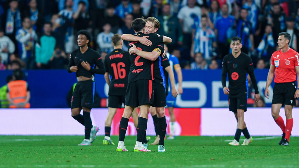 RCD ESPANYOL v FC B BARCELONA RCD STADIUM BARCELONA. May 15, 2025 RCD ESPANYOL vs FC Barcelona, Barca May 15 ,2025 Frenkie de Jong 21 of FC Barcelona celebrates with Cubarsi 2 of FC Barcelona the second goal during the match between RCD Espanyol and FC Barcelona corresponding to the thirty six day of La Liga EA Sports at RCD STADIUM in Barcelona, Spain. Cornella-El Prat ESP Copyright: xS.xRosx
2025.05.15 Barcelona
pilka nozna , liga hiszpanska
RCD Espanyol Barcelona - FC Barcelona
Foto IMAGO/PressFocus

!!! POLAND ONLY !!!