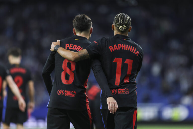 Espanyol v FC Barcelona, Barca LaLiga football, Barcelona, Spain Barcelona, Spain. 15th, May 2025. Pedri 8 and Raphinha 11 of FC Barcelona seen during the LaLiga match between Espanyol and FC Barcelona at the RCDE Stadium in Barcelona. Spain, Barcelona PUBLICATIONxNOTxINxDENxNORxFINxBEL Copyright: xGonzalesxPhoto/AinhoaxRodriquezxJarax
2025.05.15 Barcelona
pilka nozna , liga hiszpanska
RCD Espanyol Barcelona - FC Barcelona
Foto IMAGO/PressFocus
!!! POLAND ONLY !!!