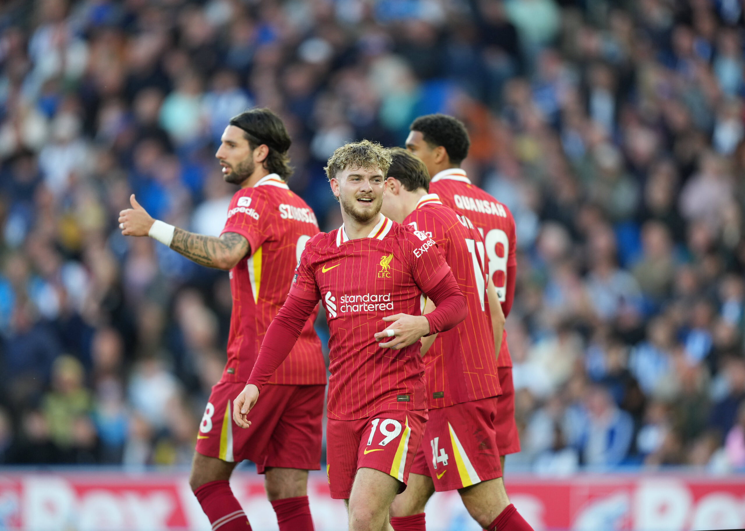 Brighton and Hove Albion v Liverpool, Premier League, Football, Amex Stadium, Brighton, UK - 19 May 2025 GOAL 0-1. Harvey Elliott of Liverpool celebrates scoring the opening goal. Brighton Amex Stadium Brighton UK, UK NEWSPAPERS OUT Copyright: xSeanxRyanx
2025.05.19 Brighton
pilka nozna , liga angielska
Brighton and Hove Albion - FC Liverpool
Foto IMAGO/PressFocus
!!! POLAND ONLY !!!