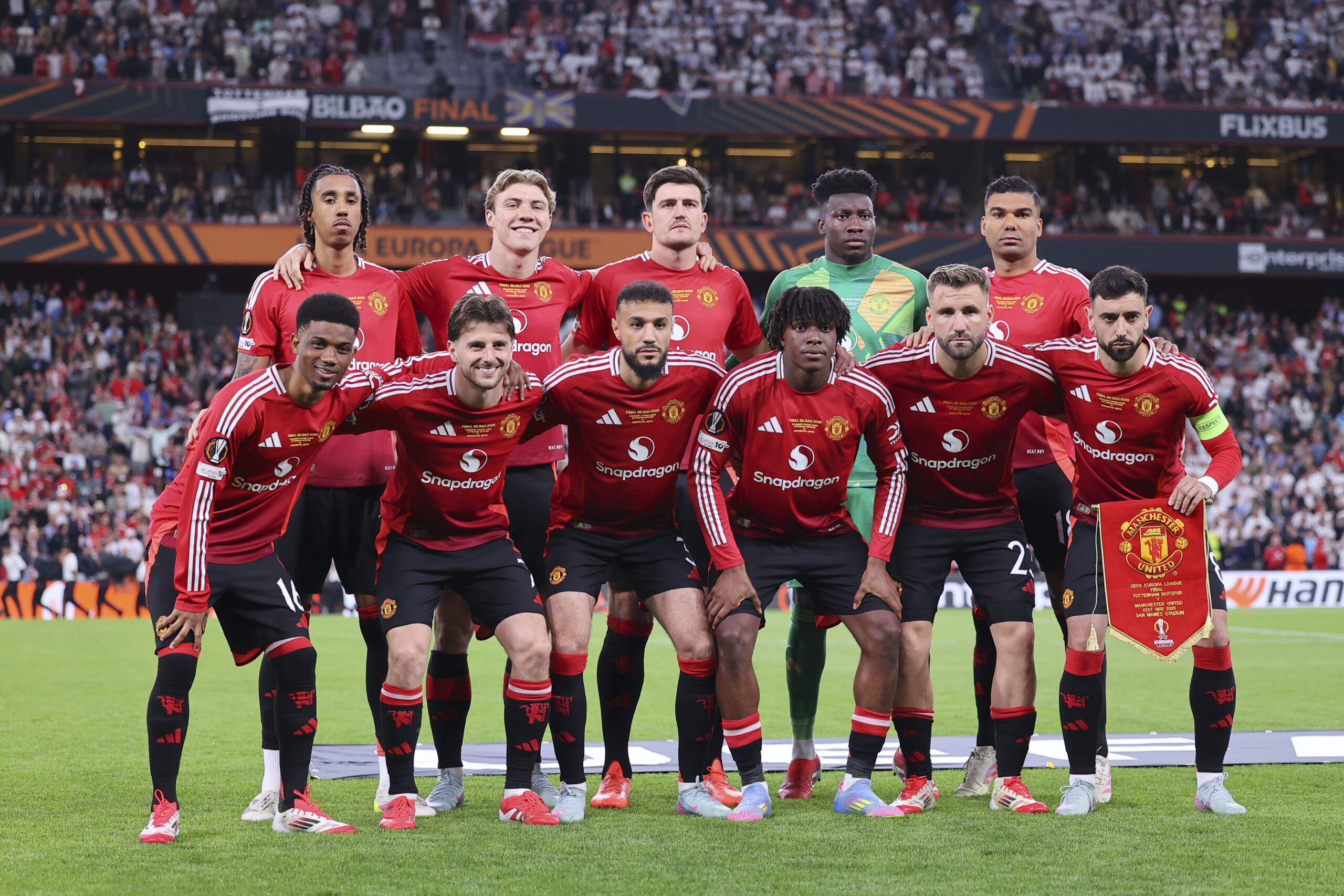 Team of Manchester United during the UEFA Europa League Final football match between Tottenham Hotspur and Manchester United on 21 May 2025 at San Mames Stadium in Bilbao, Spain (Photo by /Sipa USA)
2025.05.22 Bilbao
pilka nozna liga Europy
Tottenham Hotspur - Manchester United
Foto IPA/SIPA USA/PressFocus
!!! POLAND ONLY !!!