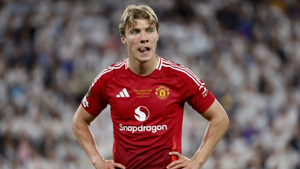 Rasmus Hojlund of Manchester United during the UEFA Europa League Final football match between Tottenham Hotspur and Manchester United on May 21, 2025 at San Mames Stadium in Bilbao, Spain (Photo by /Sipa USA)
2025.05.22 Bilbao
pilka nozna liga Europy
Tottenham Hotspur - Manchester United 
Foto IPA/SIPA USA/PressFocus

!!! POLAND ONLY !!!