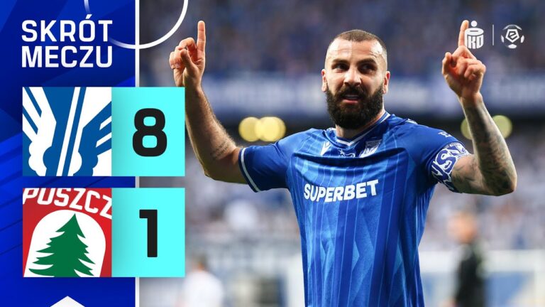 SKRÓT MECZU: Lech Poznań 8:1 Puszcza Niepołomice