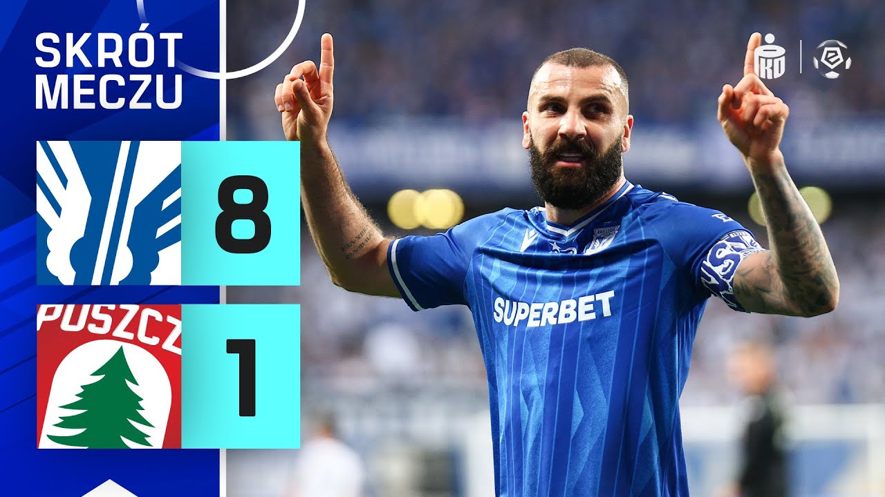 SKRÓT MECZU: Lech Poznań 8:1 Puszcza Niepołomice