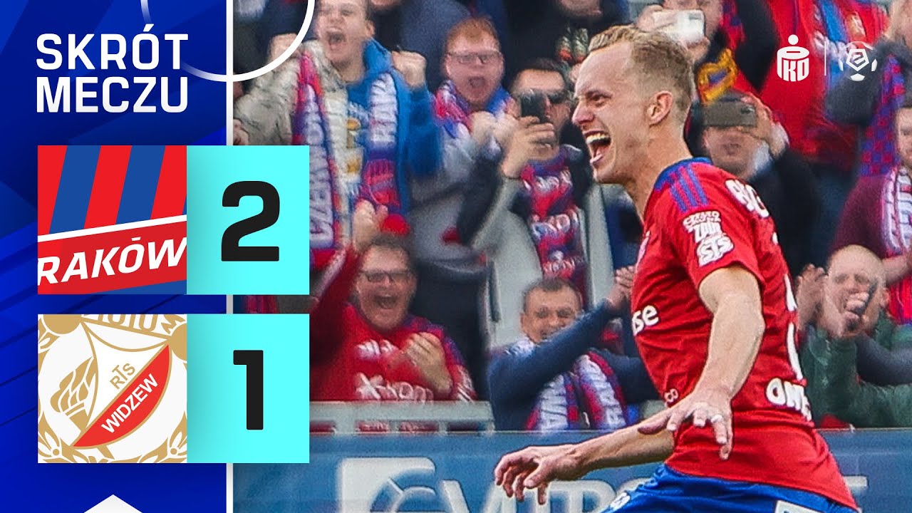 SKRÓT MECZU: Raków Częstochowa 2:1 Widzew Łódź