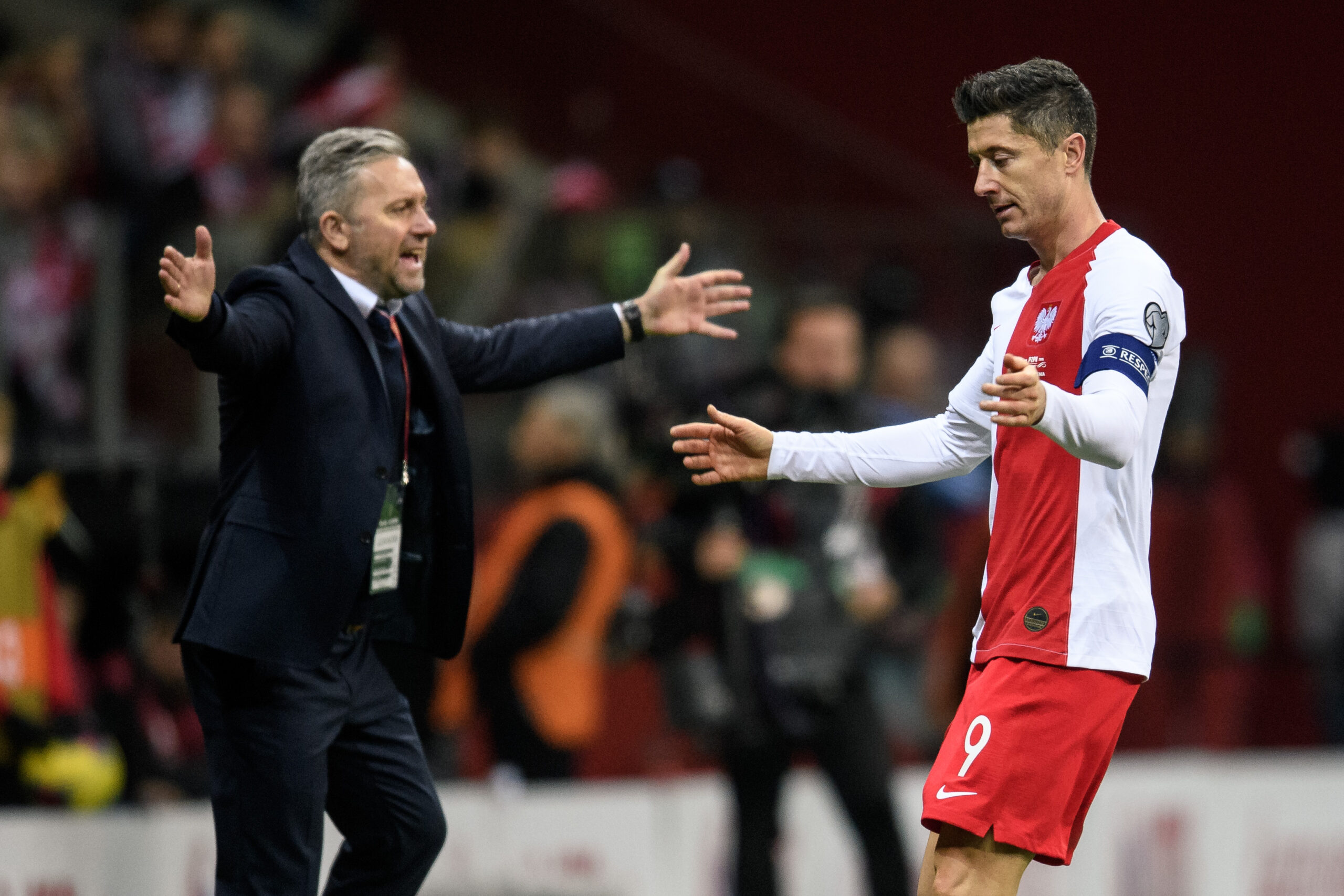 2019.11.19, Warszawa, PGE Narodowy
Pilka nozna, Reprezentacja, Kwalifikacje do Mistrzostw Europy 2020, grupa G
Mecz Polska - Slowenia
N/z Trener (head coach) Jerzy Brzeczek, Robert Lewandowski
Foto Rafal Oleksiewicz / PressFocus

2019.11.19, Warsaw, PGE Narodowy
Football, 2020 UEFA European Championships group G qualifying match between Poland and Slovenia
Trener (head coach) Jerzy Brzeczek, Robert Lewandowski
Credit Rafal Oleksiewicz / PressFocus