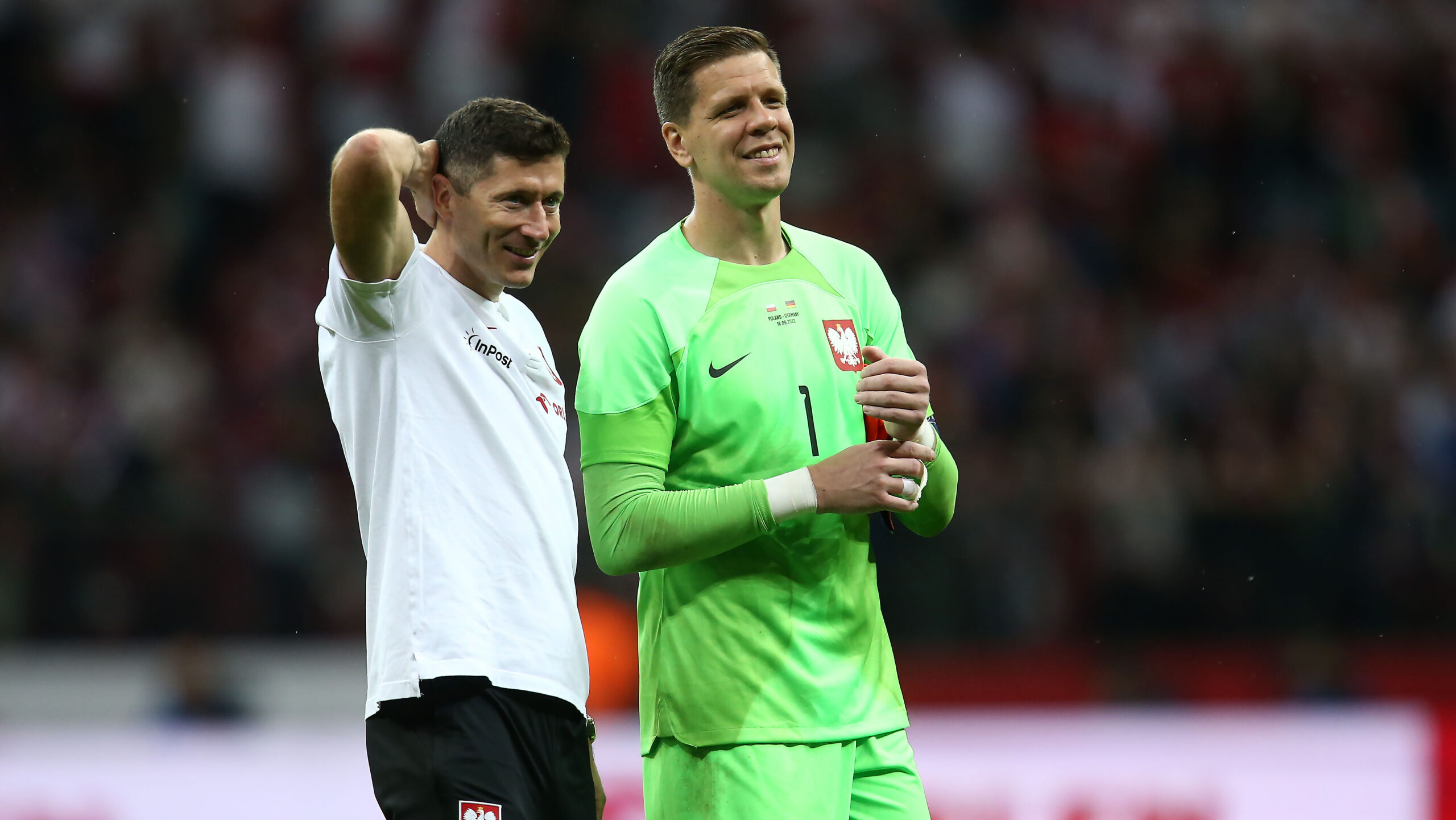 2023.06.16 Warszawa Pilka nozna Mecz towarzyski Polska - Niemcy N/z Robert Lewandowski Wojciech Szczesny Foto Piotr Matusewicz / PressFocus

2023.06.16 Warszawa
Football Friendly Game
Poland - Germany
Robert Lewandowski Wojciech Szczesny 
Credit: Piotr Matusewicz / PressFocus
