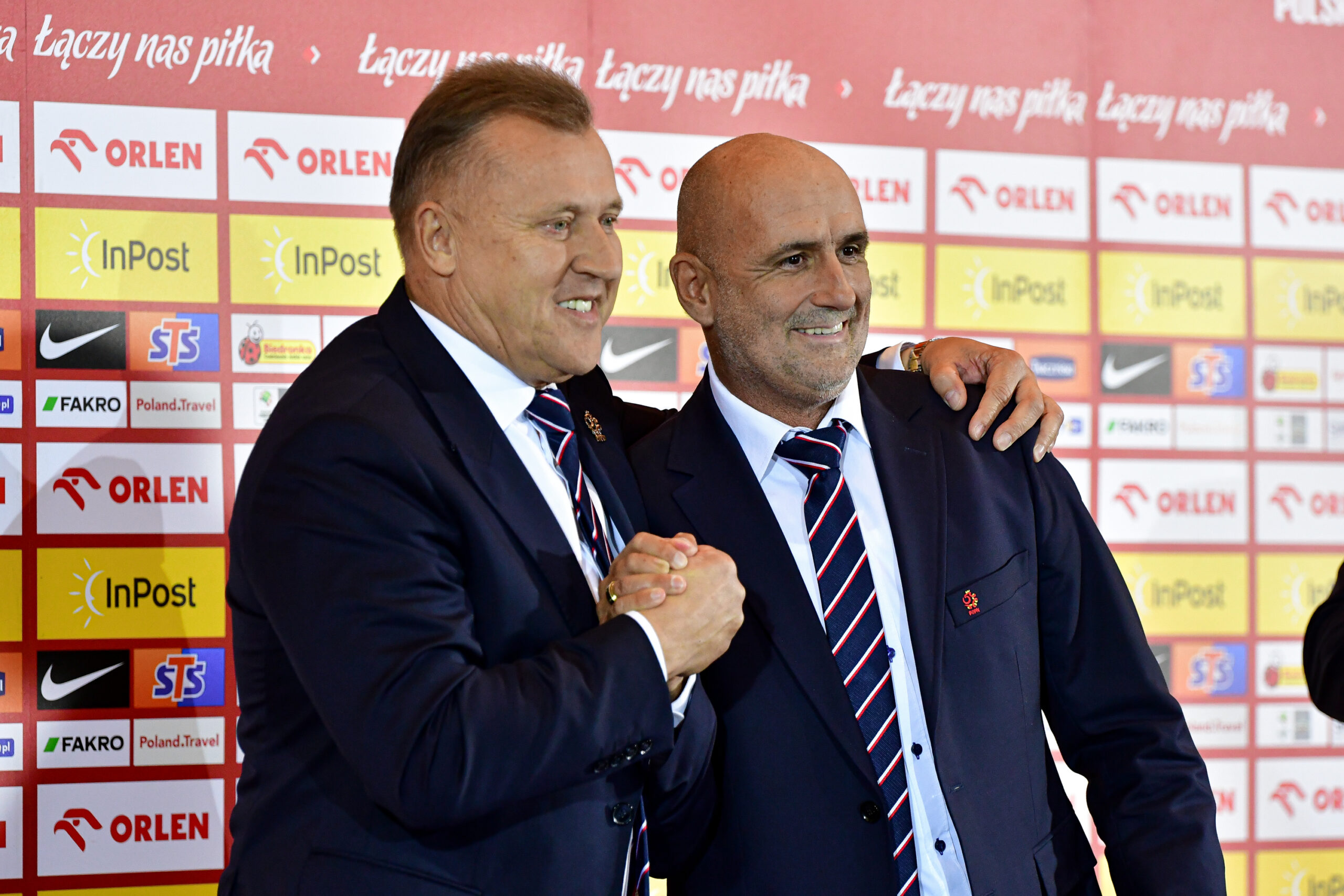 20.09.2023 Warszawa Pilka nozna Reprezentacja Polski Konferencja prasowa Cezary Kulesza Michal Probierz Foto Pawel Bejnarowicz / PressFocus 20.09.2023 Warsaw Football Polish National Team press conference Michal Probierz Cezary Kulesza Credit Pawel Bejnarowicz / PressFocus